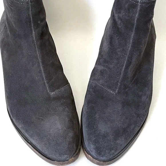 rag & bone WESLEY Suede Leather Gray Brown Ankle Boots Booties Stacked H… - Picture 10 of 14